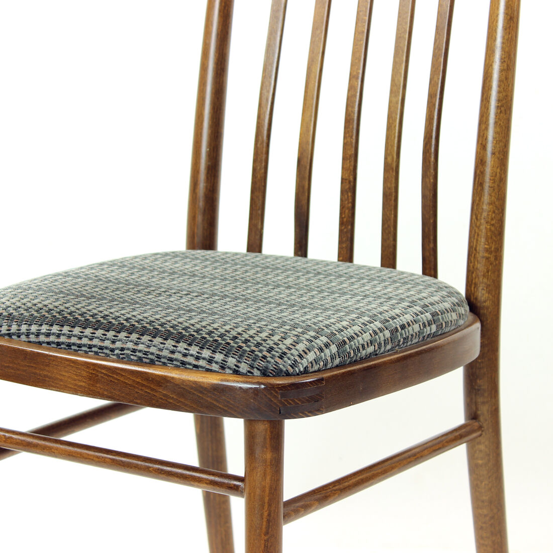 Set of 4 dining chairs in dark oak by ton, czechoslovakia 1960s