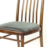 Set de 4 chaises de salle à manger en chêne foncé par tonne, tchécoslovaquie années 1960