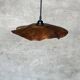 Large pendant light in corrugated teak leaf (Large D:60 H:20)