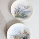Assiettes anciennes Luneville en porcelaine française à motif de scène buccolique