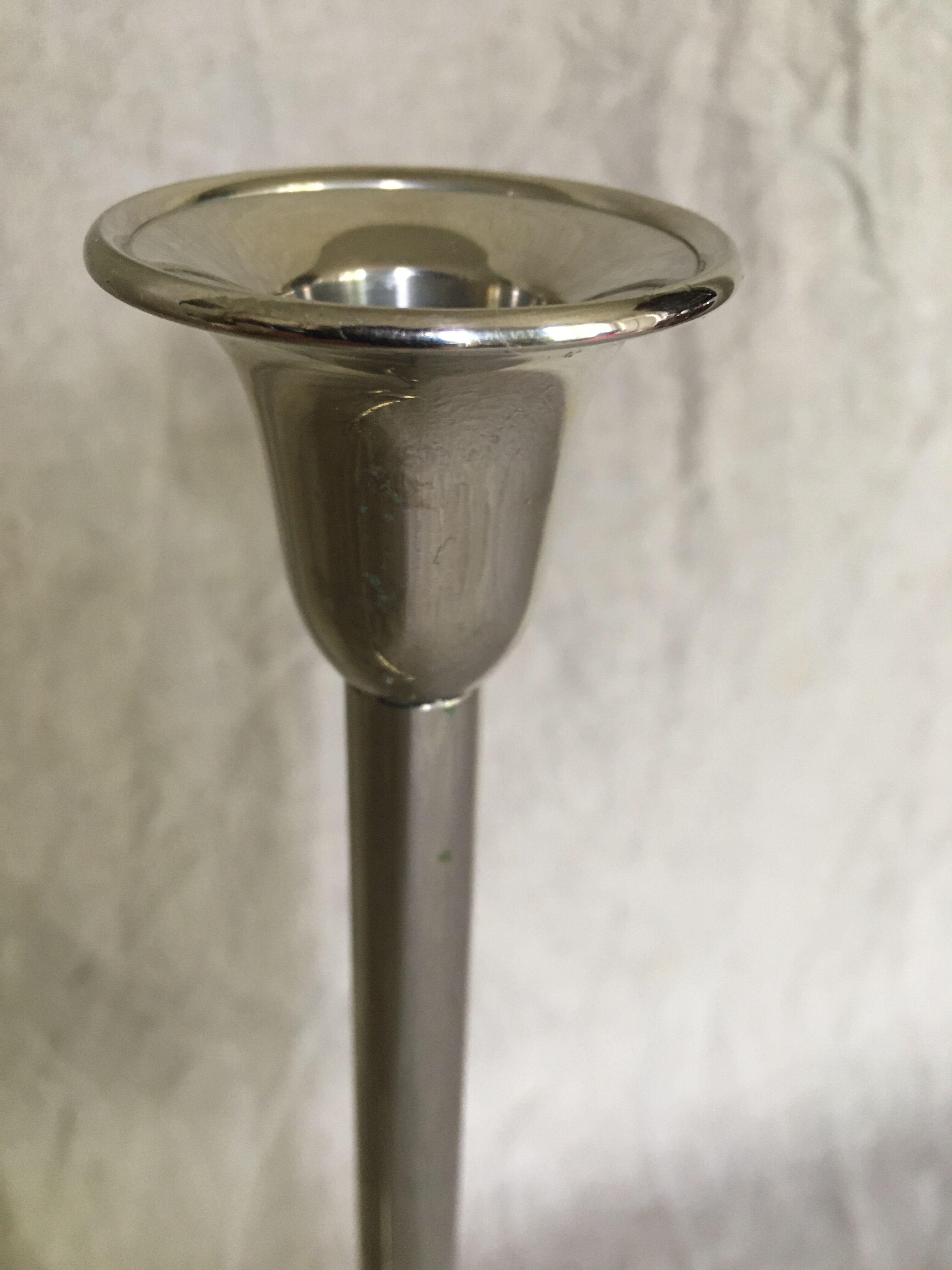 Twisted chrome metal candlestick
