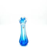 Vase Swing Sculptural – Stretched Glass Azure Blue – Korean Craftsmanship 1970