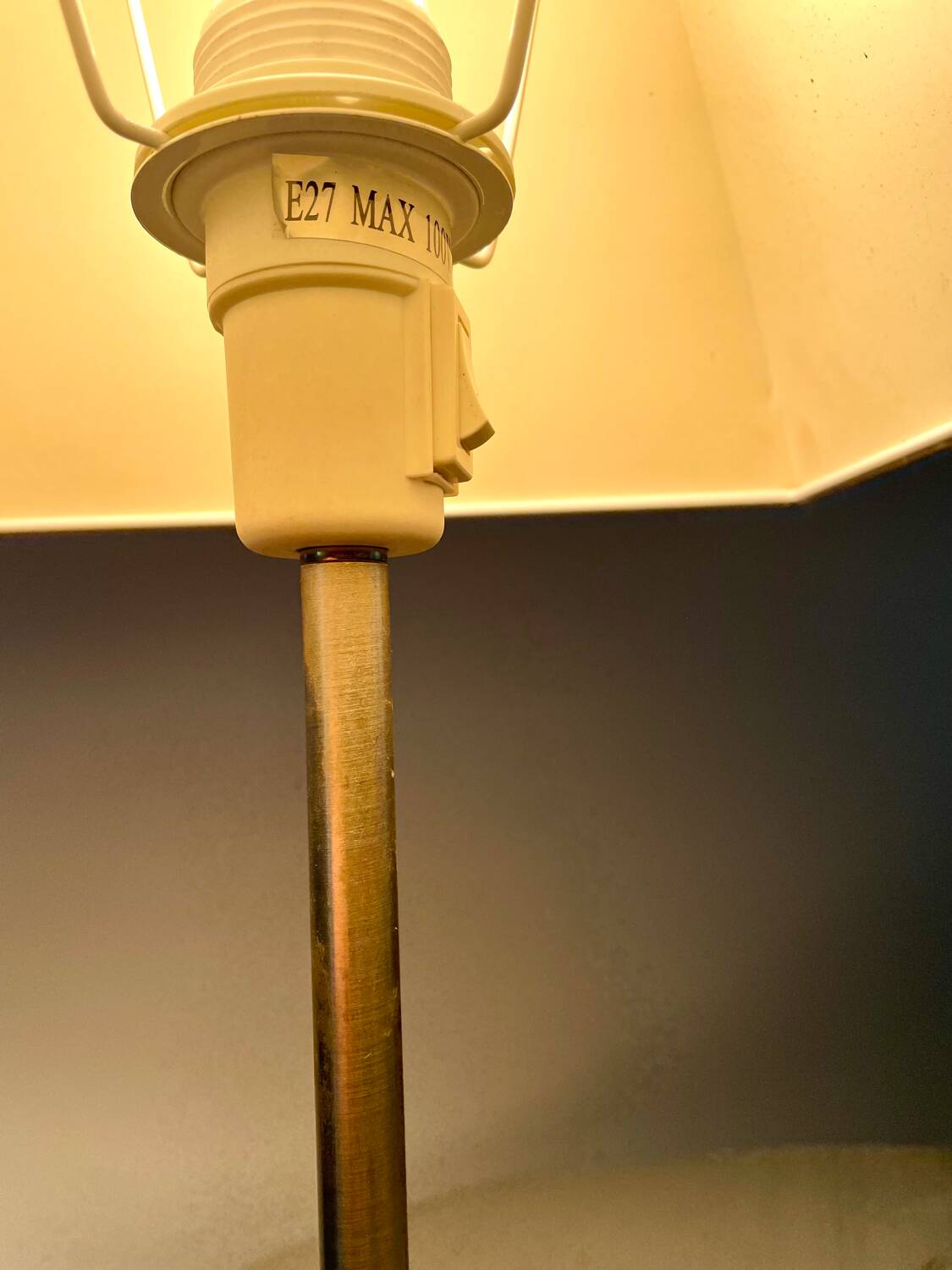 Vintage ikea basisk wood and steel lamp 1990