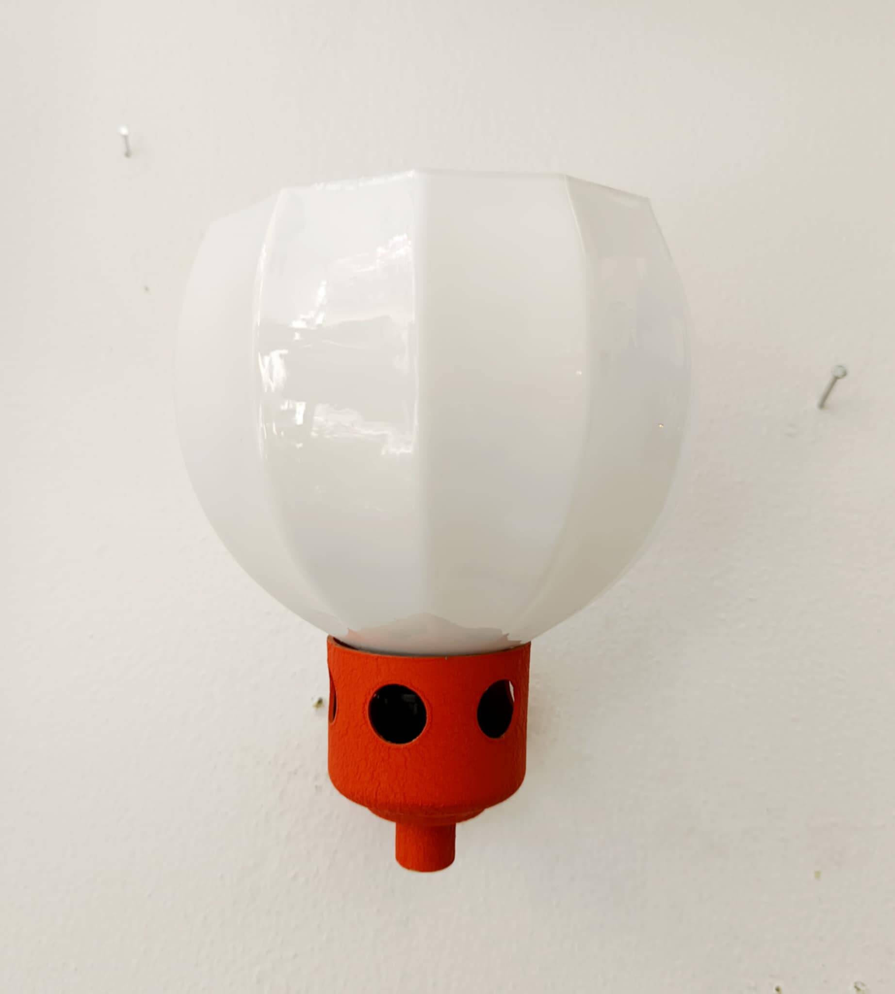 Space Age orange wall lamp 1970