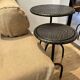 Set of hammered metal tables