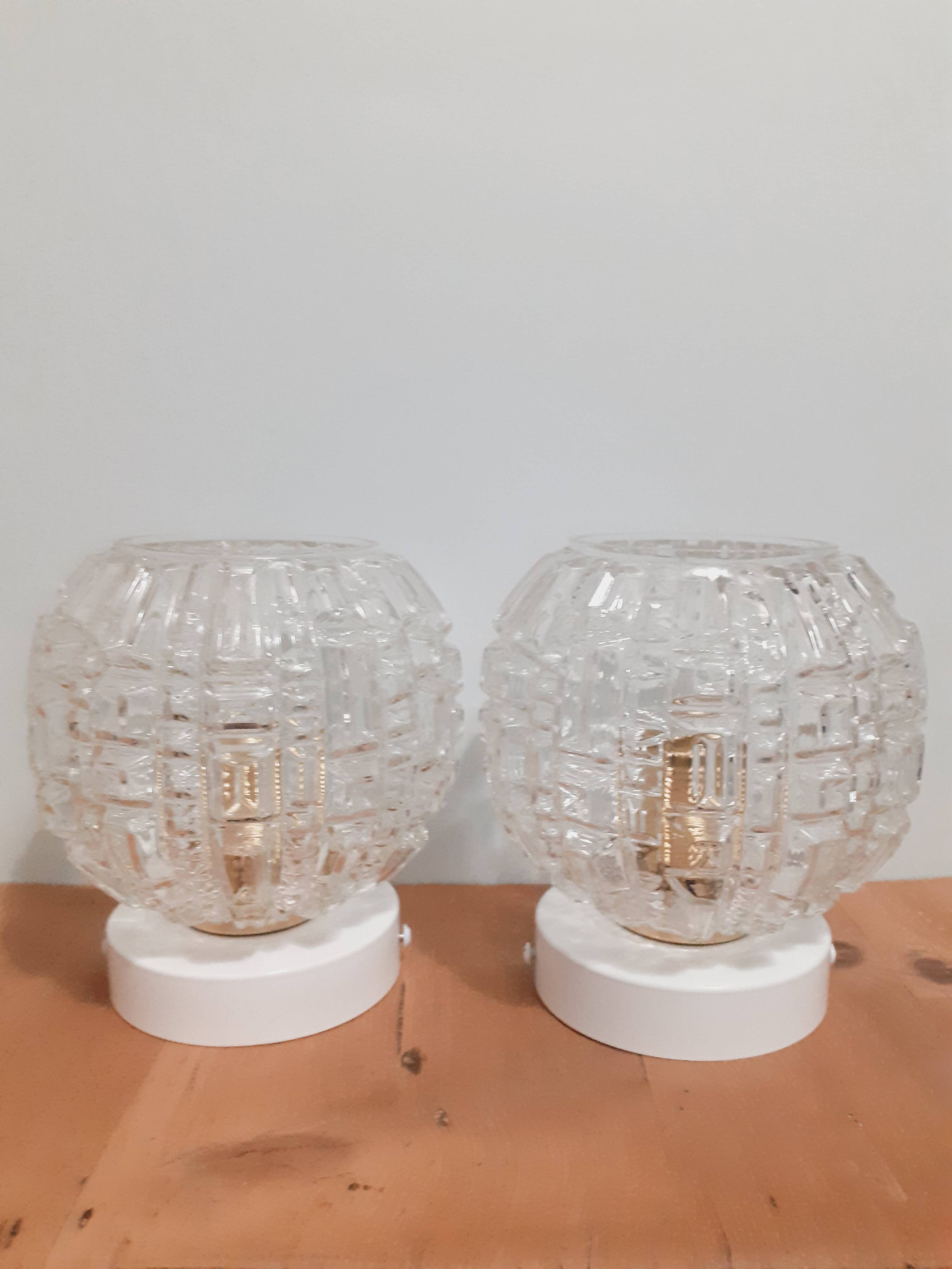 Pair of vintage globe wall lights