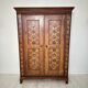 German Neo-Gothic Painted and Carved Wardrobe, 1880