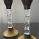 Pair of vintage candle holders in lucite and metal