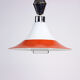 Midcentury ceiling pull down light in white opaine & brass, Czechoslovakia 1960s