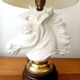 Art Deco crackled ceramic horse lamp