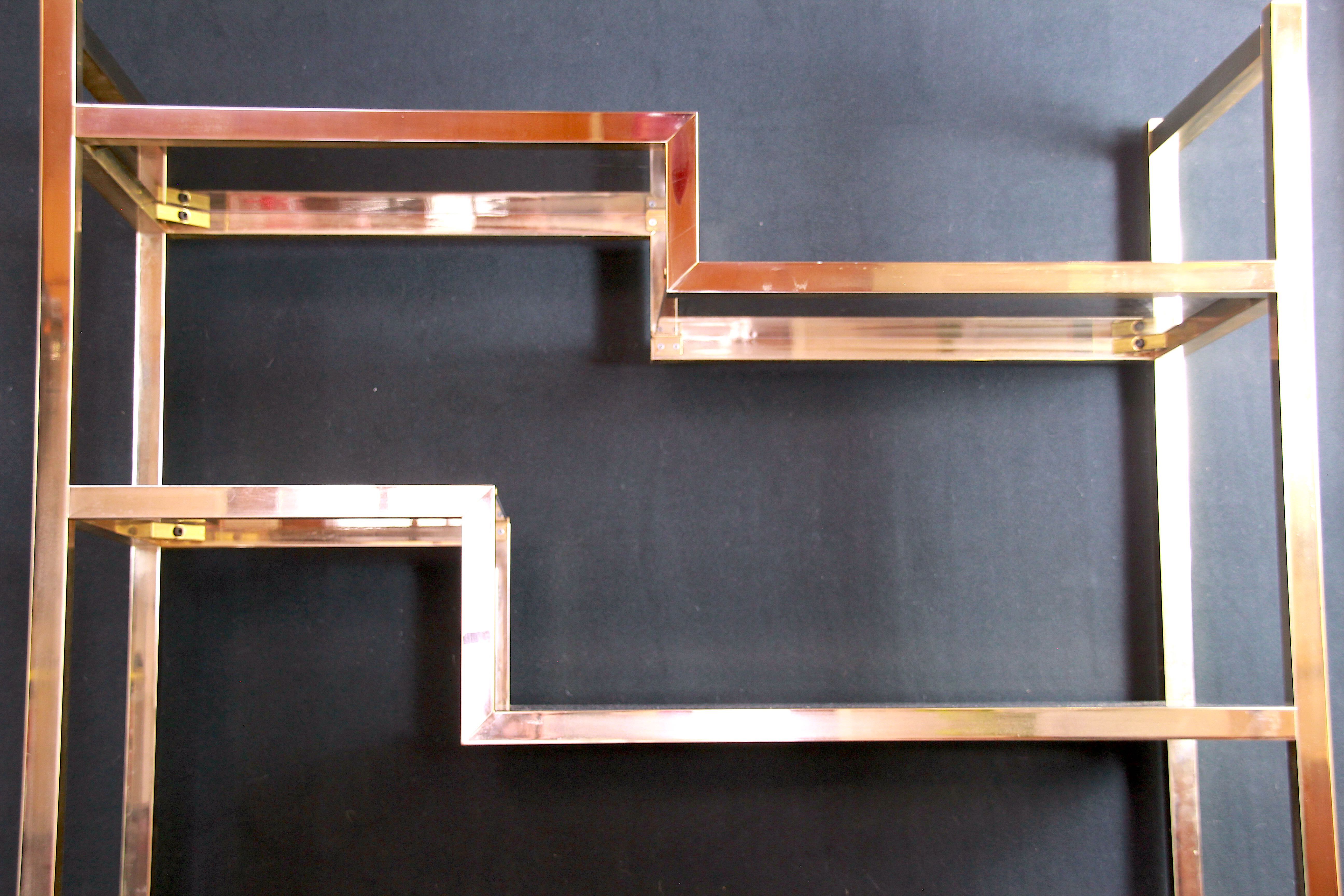 20th century brass etagere