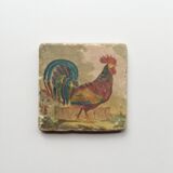 Marble coaster, rooster décor