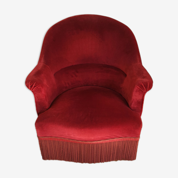 Red velvet toad armchair