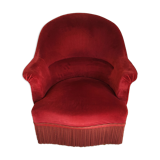 Fauteuil crapaud en velours rouge