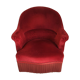 Fauteuil crapaud en velours rouge