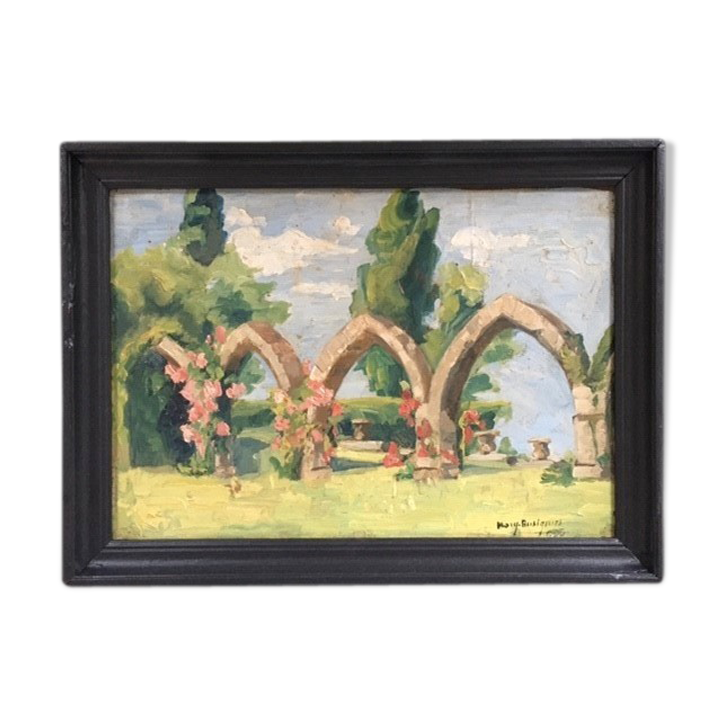 Table stones and roses