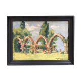 Table stones and roses