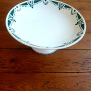 Compotier Longwy motif vert