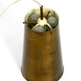 Large Mid Century Modern copper pendant lamp with 4 sockets