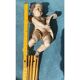 Golden white wooden cherub