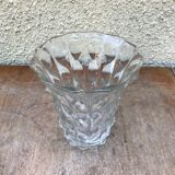 Vase en verre moulé made in Tchécoslovaquie années 70 vintage