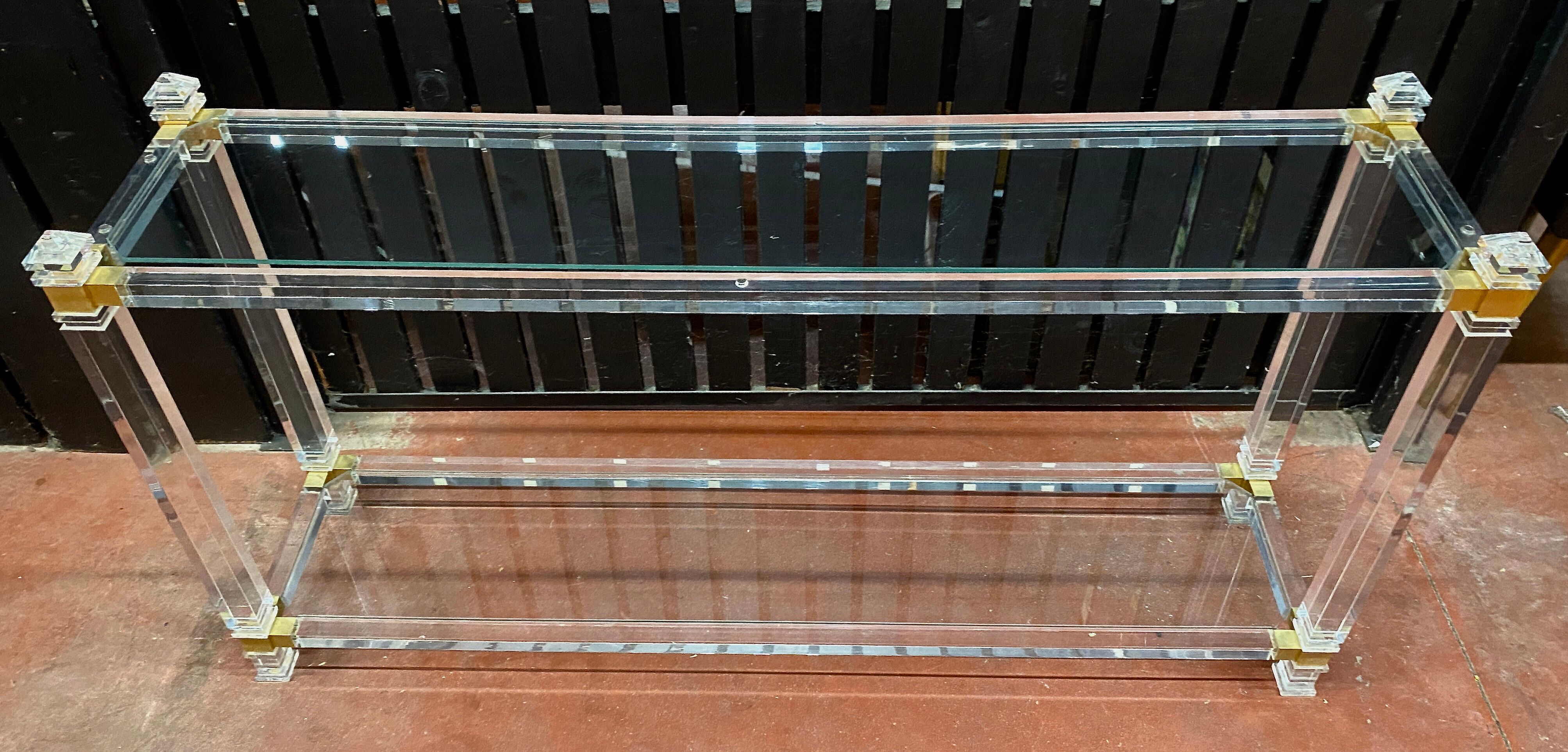 Plexi console double glass tray