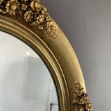 Miroir doré à motifs floraux XIXe siècle