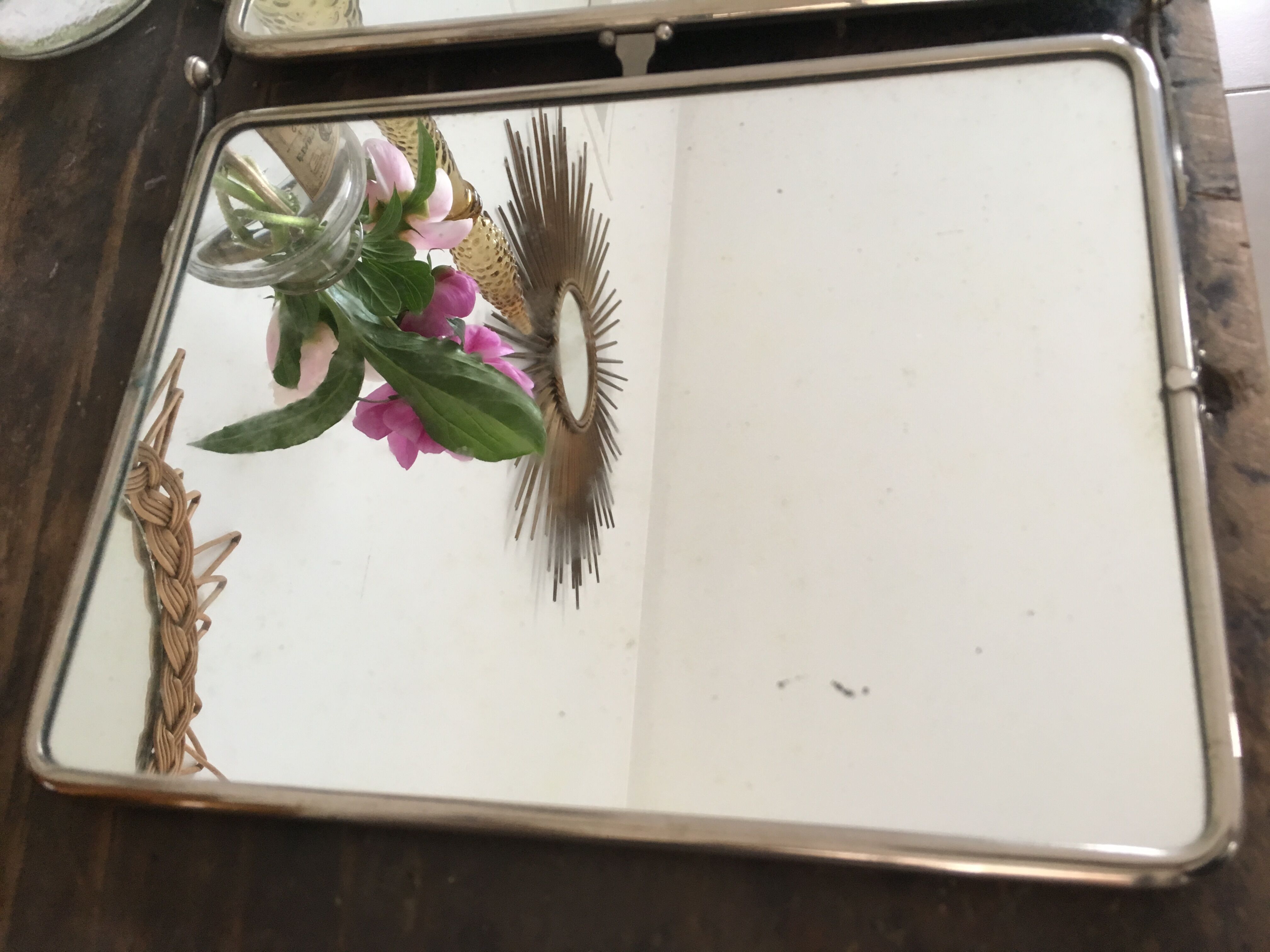 Barber vintage triptych mirror 24x60cm