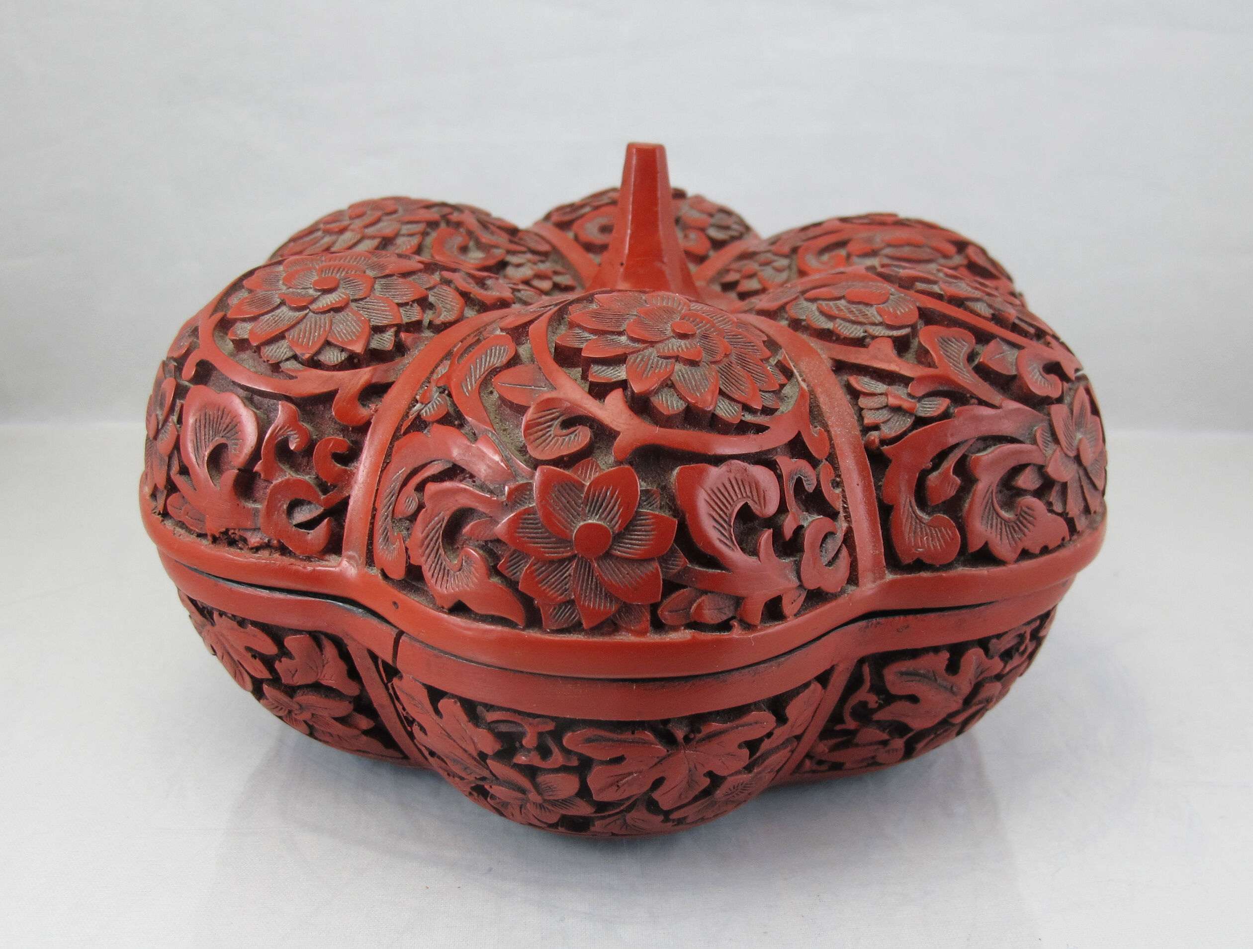 Old Chinese box in red lacquer Beijing China Asia