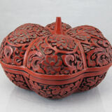 Old Chinese box in red lacquer Beijing China Asia