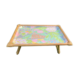 Breakfast tray on vintage stand