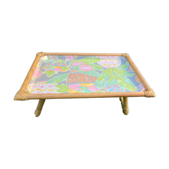 Breakfast tray on vintage stand
