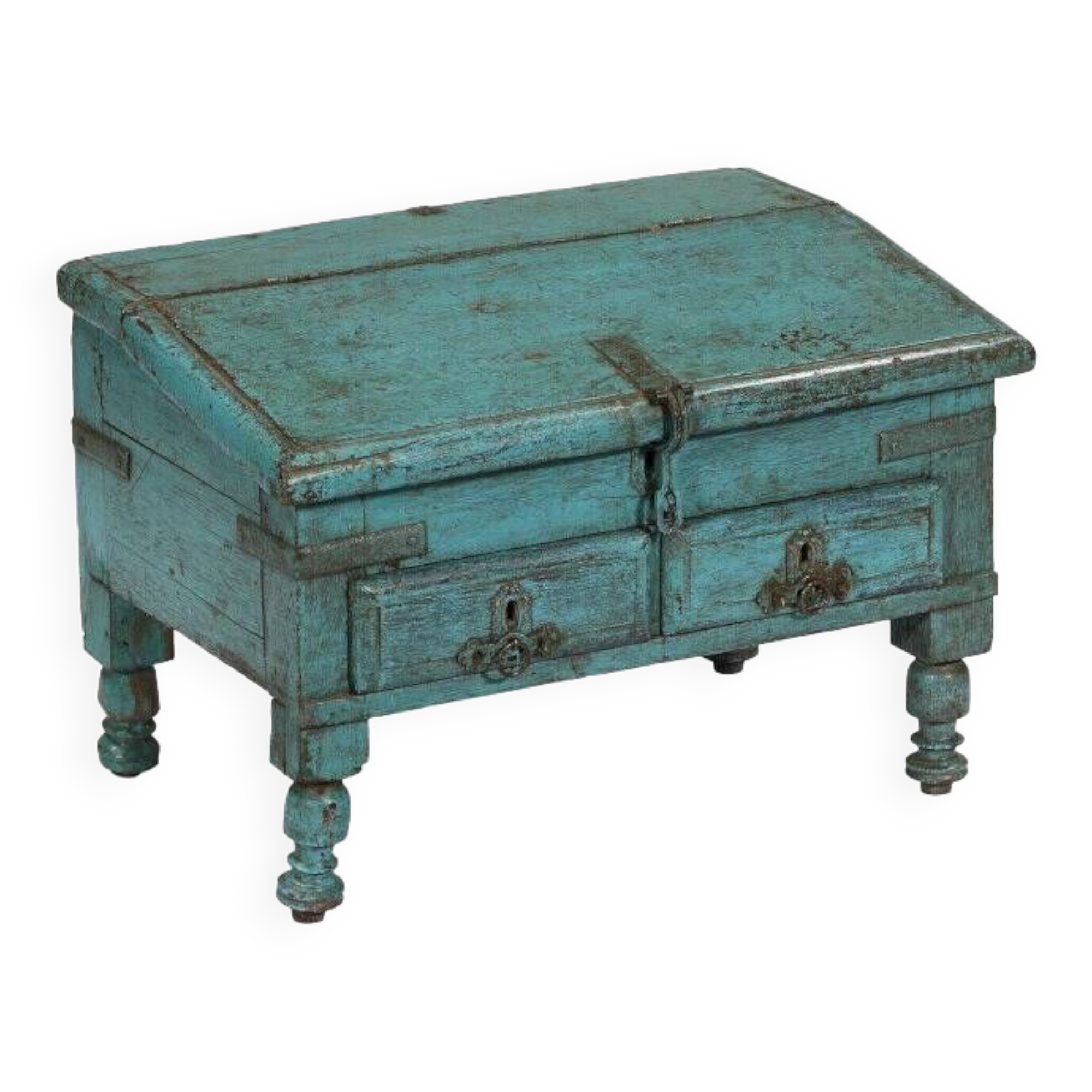 Blue desk chest old desk with drawers