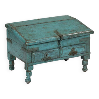 Blue desk chest old desk with drawers