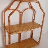 Rattan and bamboo shelf