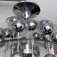 Reggiani, Vintage Italian Space Age Glass and Chrome Chandelier, 1970s