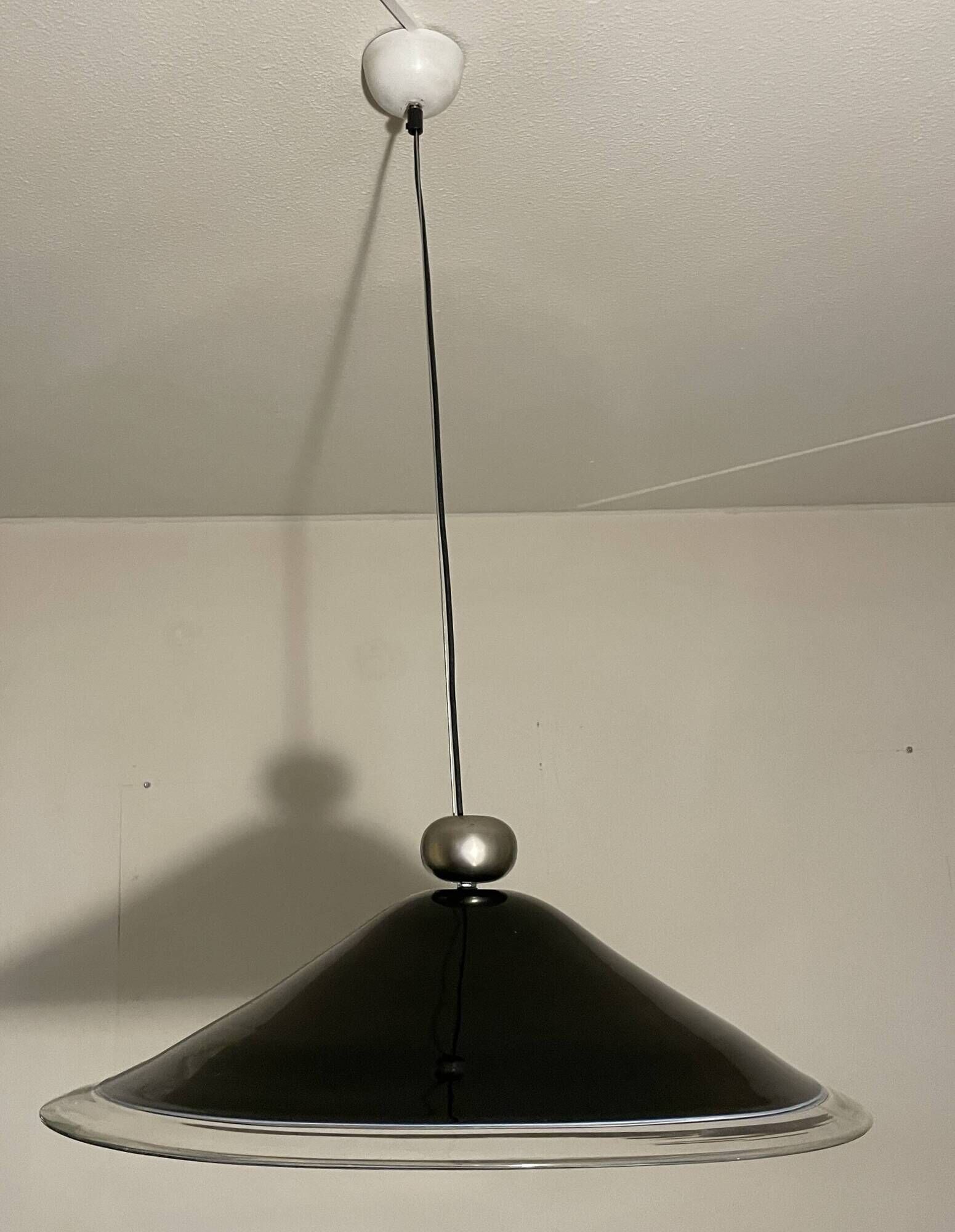 Leucos Murano glass, large round pendant lamp by Renato Toso, model Melania