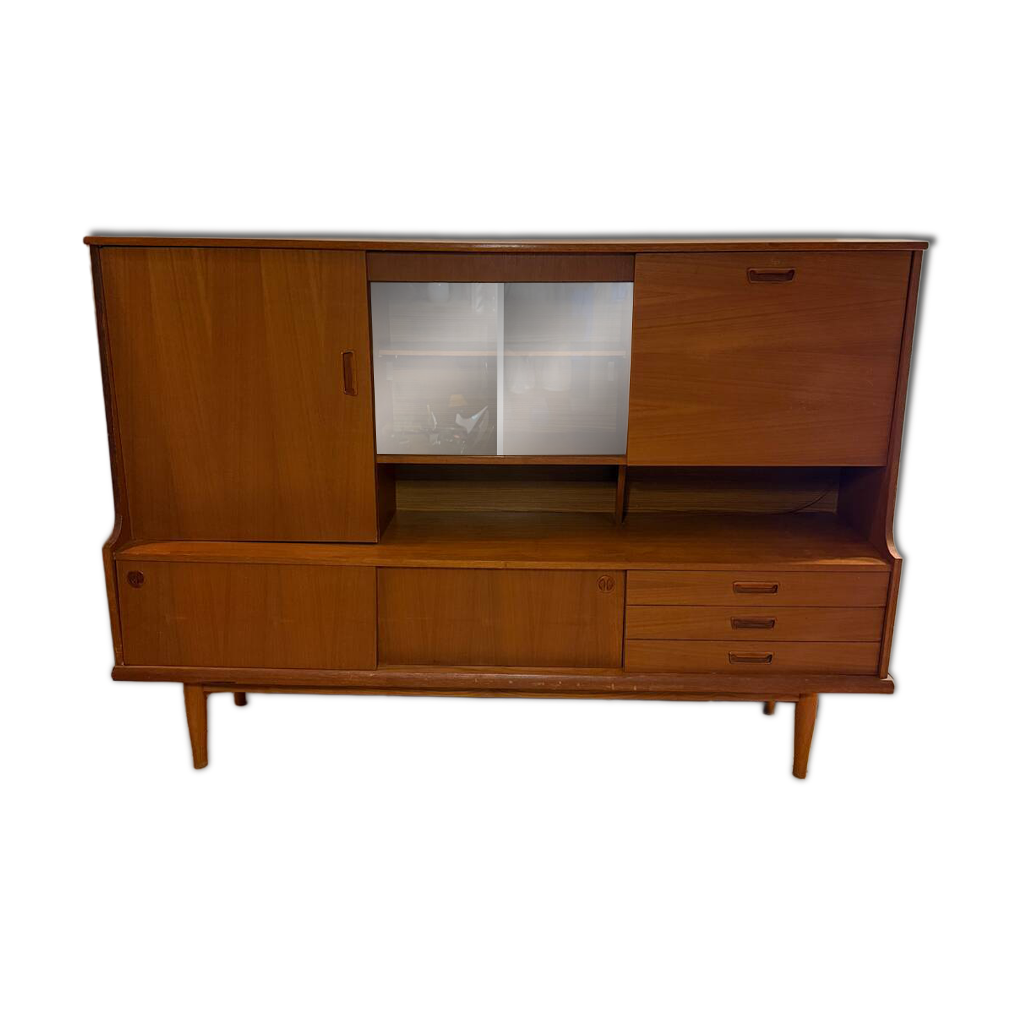 Vintage Scandinavian teak sideboard – 1960s–70s