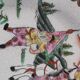 Vintage plate signed with Asian decor in earthenware 26cm