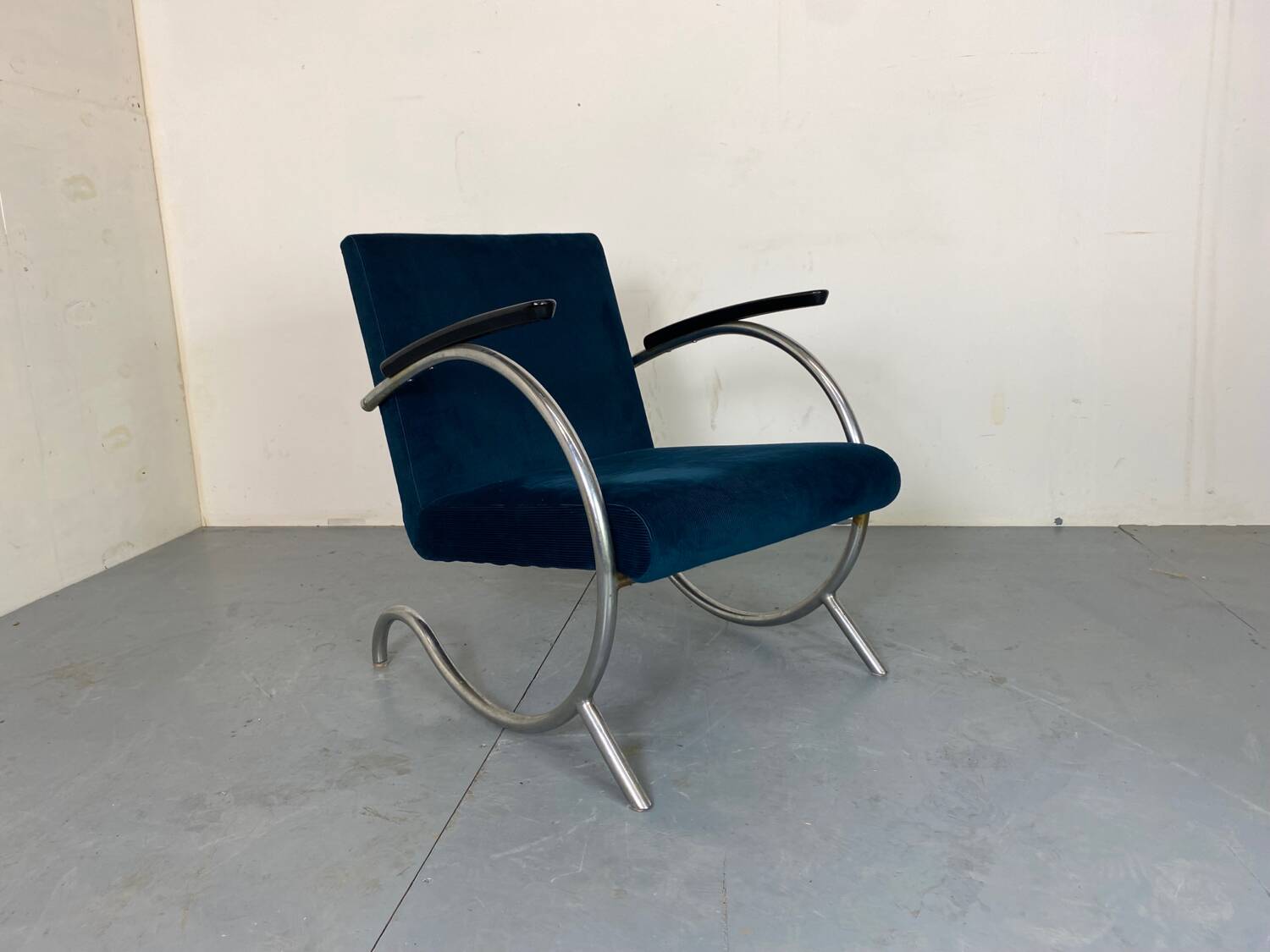 Fauteuil Bauhaus Art Déco en Acier Tubulaire par Jan Schröfer pour Ahrend De Cirkel, 1920s