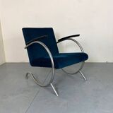 Fauteuil Bauhaus Art Déco en Acier Tubulaire par Jan Schröfer pour Ahrend De Cirkel, 1920s