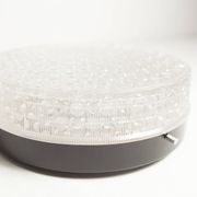 S+ Megal round ceiling light in black and opaque Swiss machined glass 90