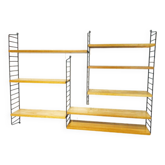 Midcentury wall unit String Furniture, Kasja & Nisse Strinning, Denmark, 1960s