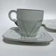 4 fine porcelain cups art deco silver thread