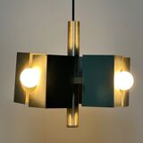 Vintage chandelier 70'S brushed steel 3 burners