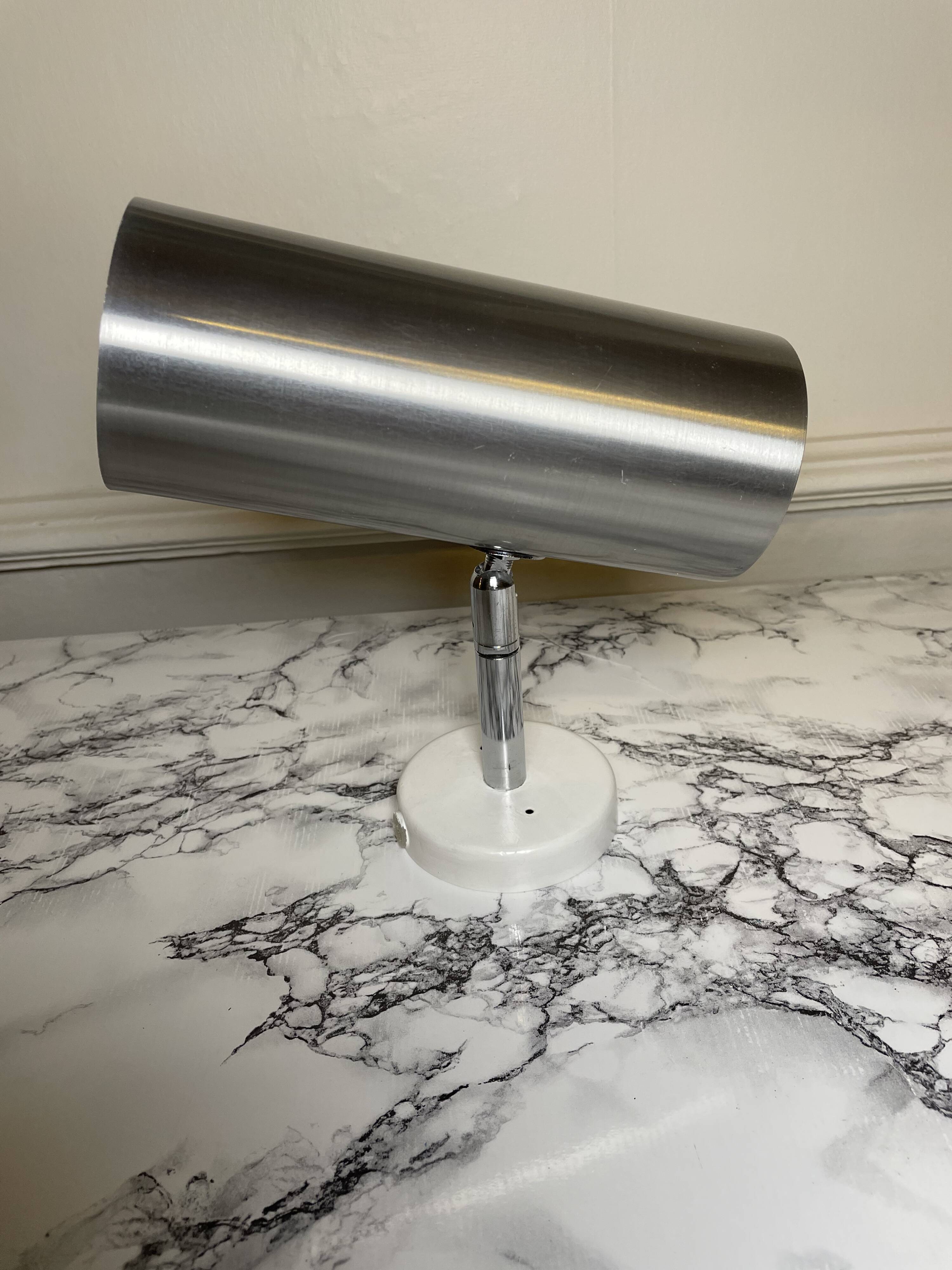 Dutch Raak brushed aluminum wall light
