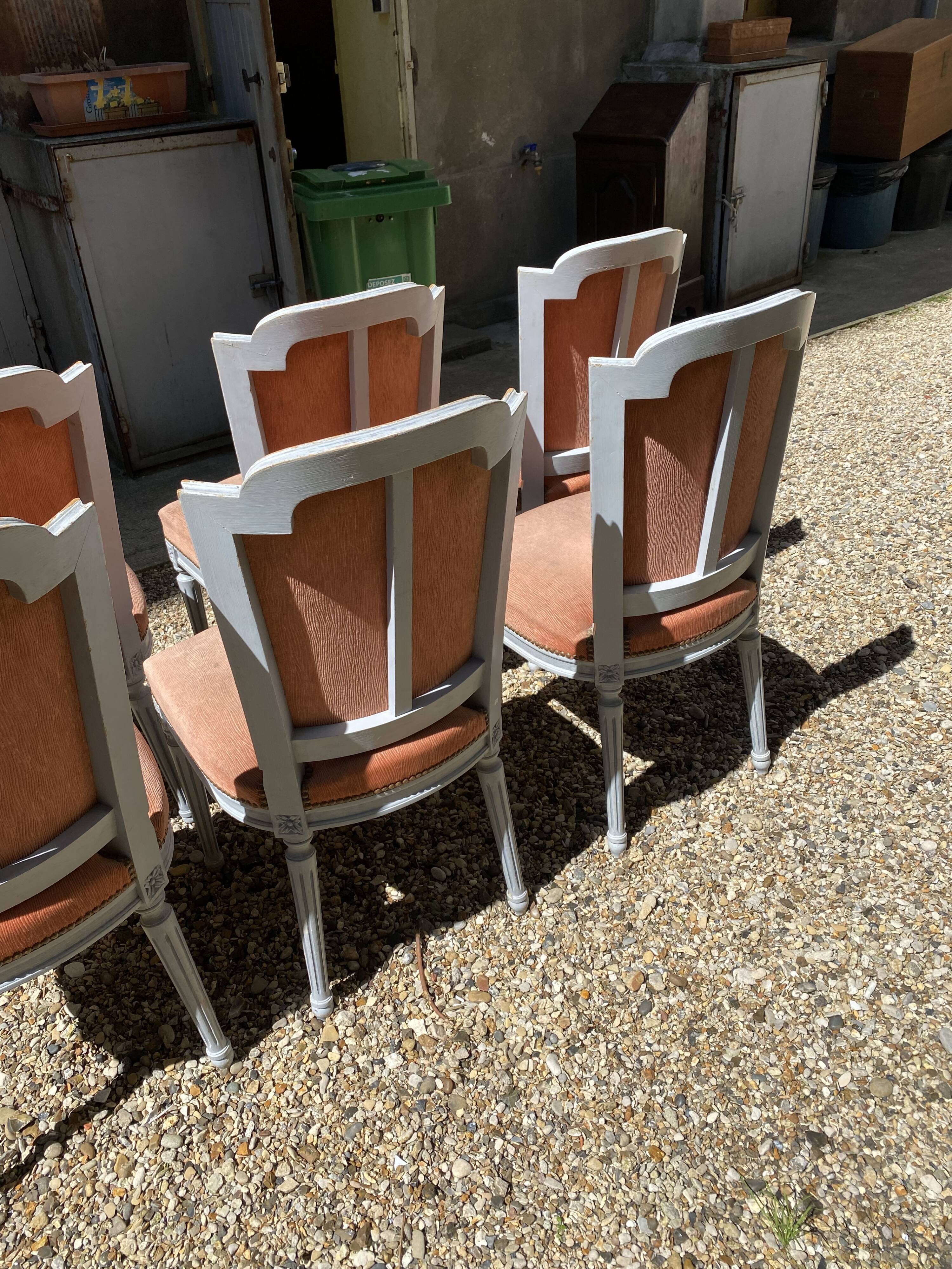 Series of 6 chairs XXeme style Louis XVI