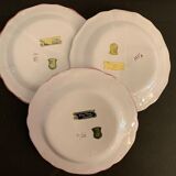 3 sweet pea plates, Samadet earthenware, 18th century