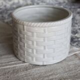 Vintage ceramic candy box with braided and slip