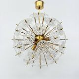 Val Saint Lambert crystal sputnik gold chandelier , 1960’s